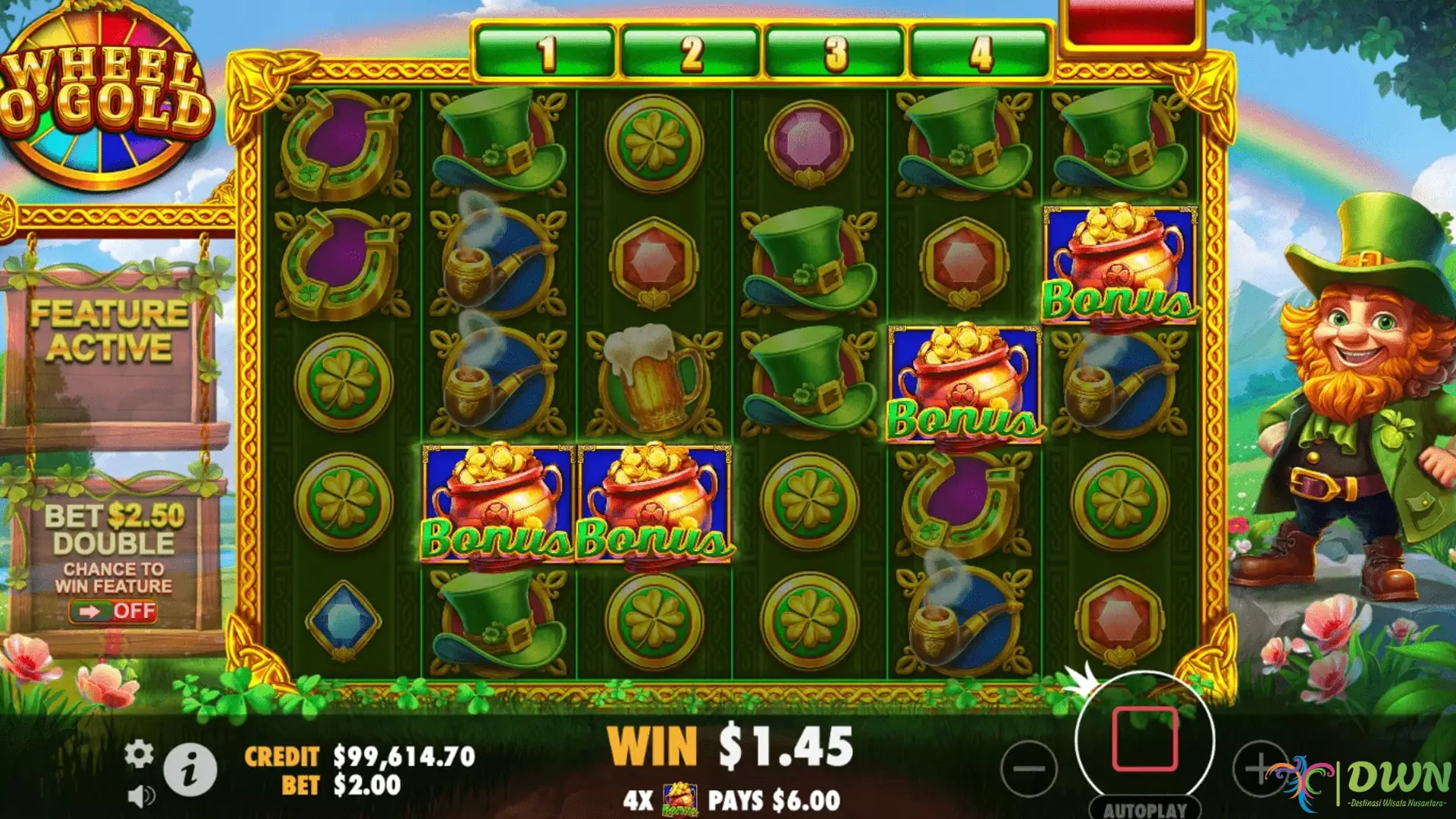 Kualitas Grafis Efek Emas Wheel O' Gold di Login Ruby8000